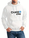 CHASE Print Heavy Blend Hooded Sweatshirt With Kangaroo Pocket Streetwear For Winter Fall Gift For Man