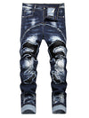 Trendy Ripped Denim Jeans - Men's Fashion Jeans with Distressed Details, Raw Trims, and Stylish Streetwear Design - Perfect for Casual Outings and Fashion Enthusiasts