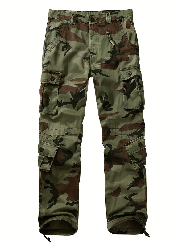 Mens Trendy Camouflage Cargo Pants - Durable & Comfortable with Spacious Flap Pockets - Perfect for Outdoor, Work & Streetwear - Hiphop Inspired Loose Fit Style