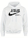 Jesus Did It - Jesus Christian God Church Bible Adult Men’s Women Youth Unisex Cozy Classic Print Pullover Hoodie, Casual Long Sleeve Crew Neck Hoodie