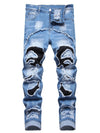 Trendy Ripped Denim Jeans - Men's Fashion Jeans with Distressed Details, Raw Trims, and Stylish Streetwear Design - Perfect for Casual Outings and Fashion Enthusiasts