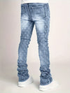 Men's Slim Fit Stretch Denim Jeans with Rhinestone Accents and Multi-Pocket Design - Casual Streetwear, Machine Washable