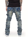 Men's Denim Cargo Straight Leg Pants