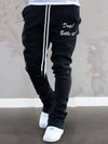 Mens OFF Graphic Flared Sweatpants - Comfort-fit Hip-hop Style with Elastic Waist & Drawstring - Roomy Pockets for Casual Spring Summer Wear