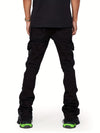 Men's Slim-Fit Cargo Jeans - Distressed Style with Trendy Streetwear Edge - Durable Denim for Hip Hop Fashion and Casual Wear