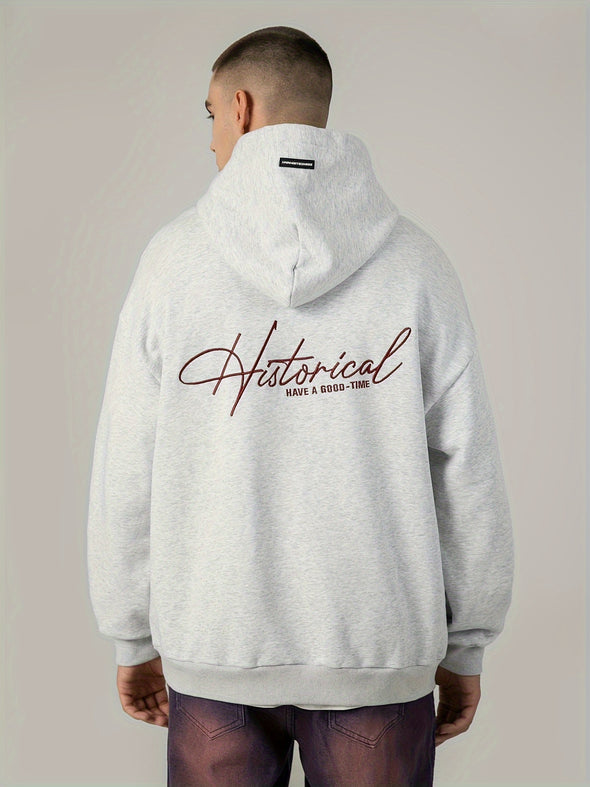 American Style Fashion Hooded Sweatshirt with Embroidery on The Back