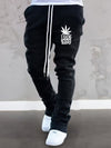 Men's Casual Sweatpants Leaves Graphic Pocket Elastic Waist Drawstring Flared Pants Hip-hop Trousers Spring Summer Clothes