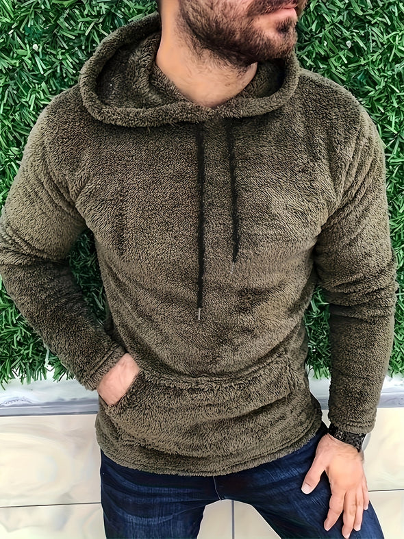 Ultra-Cozy Mens Fluffy Hoodies - Cool & Warm Casual Snuddie Sweatshirt with Trendy Streetwear Style - Hooded Pullover with Handy Kangaroo Pocket - Perfect for Winter & Fall - An Ideal Gift Choice