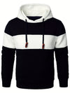 Men's Stylish Stripe Pattern Hoodie with Pockets, Breathable Long Sleeve Sweatshirt for Casual Streetwear and Outdoor Activities