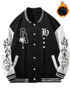 Varsity Star Print Embroidered Baseball Jacket - Color Block, Slight Stretch, Machine Washable, Regular Fit, Polyester Knit Fabric - Perfect for Spring, Fall, School, Baseball Events