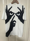 Hands Print Crew Neck T-Shirt,