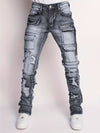 Men's Distressed Skinny Fit Jeans - Stylish Multi-Pocket Denim Pants with Ripped Details, Versatile for All Seasons, Fashionable and Comfortable for Everyday Wear