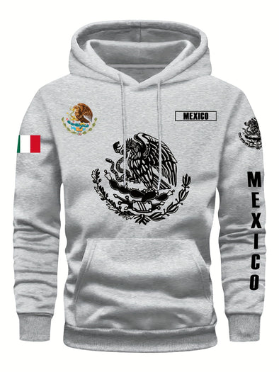 Mexico Print Hoodie - Soft, Casual, Versatile, Trendy, Men's Fashion Pullover Sweatshirt with Hood