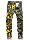 Mens Fashion Camouflage Jeans - Street Smart, Medium Stretch Denim with Comfort Barrel Cut - Durable, Stylish & Casual