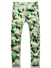 Mens Fashion Camouflage Jeans - Street Smart, Medium Stretch Denim with Comfort Barrel Cut - Durable, Stylish & Casual