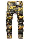 Mens Fashion Camouflage Jeans - Street Smart, Medium Stretch Denim with Comfort Barrel Cut - Durable, Stylish & Casual