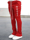 Cross Graphic Print Men's Creative Sweatpants, Casual Breathable Slightly Stretch Sports Pants